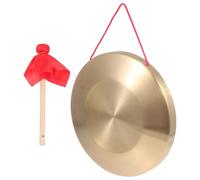 Baluue Gong de Mano Tradicional Chino de Cobre 22 Cm con Martillo Incluido, Instrumento de Percusión Duradero para Entrenamiento Auditivo y Desarrollo Creativo, Adecuado Estilo Aleatorio
