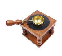 Baluue Horno de Lacre Portátil de Estilo Europeo Retro con Cuchara de Latón para Manualidades, Estufa de Fusión de Cera Antideslizante para Sellos de Sellado, Calentador de Cera Compacto