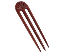 Baluue Horquilla Cabello de Madera de Sándalo Roja, Palillo Chino Vintage Diseño de Flor de Loto, Horquilla Francesa para Cabello Grueso, Accesorio Decorativo para Mujeres y Peinados