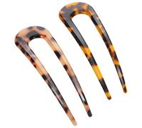 Baluue Horquillas en U para Pelo Recogido 2 Piezas, Palillos Prácticos Cabello en Colores Marrón Oscuro y Marrón Claro, Accesorios Creativos para Moños y Peinados Diarios Color