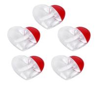 Baluue Juego de 5 Tubos de Brillo Labial en Forma de Corazón Vacíos de Plástico Duradero Portátiles y Recargables Ideales para Guardar Brillo Labial en Casa Viajes