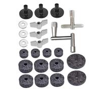 Baluue Juego de Accesorios para Batería y Llaves Prácticas Almohadillas de Fieltro Negro, Tuercas Fuertes Adecuado para Reemplazo y Mantenimiento
