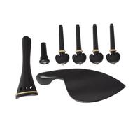 Baluue Juego de Accesorios para Violín de Ébano Negro Incluye Mentonera Clavijas de Afinación Picas y Cordal Repuestos Profesionales para Violín Compatibles Violines Clásicos