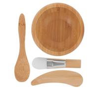 Baluue Juego De Bol Para Mascarilla Facial 4 Piezas Juego Madera Bol Mediano Espátula Pincel Cuchara Kit Belleza Diy Mujeres Cuidado Piel Para Uso Facial En Casa