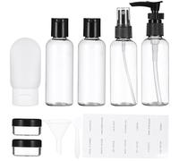 Baluue Juego de Botellas de Viaje para Artículos de Aseo Personal: Envases Recargables a Prueba de Fugas para Champú Y Loción. Botellas de Tamaño Viaje con Bolsa de Almacenamiento Y Etiquetas.