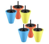 Baluue Kit de 6 Discos de Pulido para Taladro, Esponjas Cónicas para Ruedas de Vehículos, Colores Múltiples, Adecuado para Detallado de Coches y Motos, Fácil Manejo para Aficionados