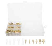 Baluue Kit de Terminales de Cobre 270 Piezas, Terminal de Cable Horquilla Macho Manguito Aislante Dorado, Empalme Rápido para Cableado Eléctrico, Altavoces de Coche y Proyectos