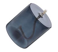 Baluue Lámpara de Aceite Decorativa de Vidrio Grande Gris Oscuro con Mecha Metálica Soporte Único para Velas Interiores Recipiente Reutilizable para Cenas Románticas y Decoración