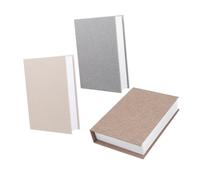 Baluue Libros Falsos Decorativos de Lino Surtido 3 Piezas 22x15x4,5 Cm Caja Compartimiento Secreto para Almacenamiento Estilo Minimalista Uso en Estanterías Salas de Modelos y Cafeterías
