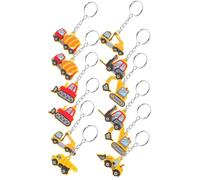 Baluue Llaveros para Fiesta de Construcción 12 Piezas de PVC Excavadora Camión de Cemento Bulldozer Tractor y Grúa Accesorios Decorativos para Cumpleaños Infantiles y Shower