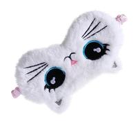 Baluue Máscara de Ojos de Gato para Antifaz para Dormir de Peluche Diseño de Dibujos Animados Hora del Almuerzo Cubre Ojos para Dormir Encantador