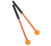 Baluue Mazas para Xilófono y Marimba Cabeza de Caucho Juego de 1 Par Mango de Madera Amarillo Antideslizante Baquetas para Instrumentos de Percusión Uso Profesional y Práctica