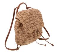 Baluue Mochila de Playa para Mujer con Cordón, Bolso de Paja Tejido, Gran Capacidad y Diseño Boho Elegante para Uso Diario y Fiestas de Verano