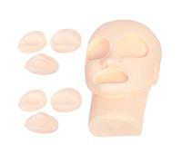 Baluue Molde De Cabeza De Silicona Para Prácticas De Maquillaje y Tatuaje Moldes Para Labios y Ojos Desmontable Textura Piel Realista Para Entrenamiento De Belleza y Artesanía