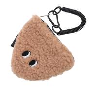 Baluue Monedero Lindo Tipo Onigiri, Porta Monedas de Felpa con Cremallera, Llavero Mini para Mujer, Bolsa de Almacenamiento Kawaii para Bolso y Coche