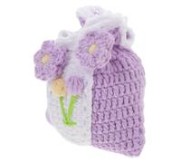 Baluue Monedero Pequeño de Crochet Cordón Ajustable, Bolso de Hilo de Lana Compacto y Ligero, Billetera para Mujer Adecuado para Guardar Monedas y Auriculares en Uso Diario