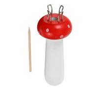 Baluue Muñeca de Forma de Hongo Roja Herramienta Manual para DIY con Aguja para Lana Gruesa Algodón y Seda para Labores de Crochet y Fabricación de Cuerdas