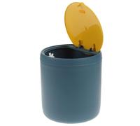 Baluue Papelera de Escritorio Mini de Plástico Azul Tapa de Presión Cubo de Basura Compacto para Hogar Cocina y Oficina Diseño Japonés Funcional para Mantener Orden