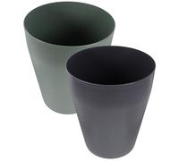 Baluue Papeleras Ovaladas sin Tapa 2 Unidades Tamaño Pequeño Plástico Resistente Colores Azul Oscuro y Verde Oscuro para Baño Cocina Oficina y Dormitorio Cubos de Basura Compactos y