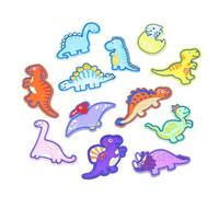 Baluue Parches Bordados de Dinosaurios para Coser y Planchar Set de 12 Unidades Apliques DIY para Ropa Infantil Accesorios Decorativos de Tela Parches Termoadhesivos para Prendas y