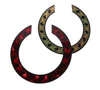 Baluue Pegatina Autoadhesiva para Guitarra Acústica y Clásica Calcomanía Floral de Roseta en Oro y Rojo Decoración 3D para Boca de Guitarra Accesorio para Renovación y Protección del