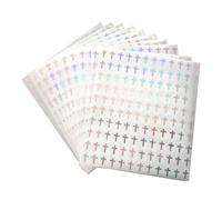 Baluue Pegatinas Autoadhesivas de Cruz Mini de 13 CM 1200 Unidades Papel Aluminio Plateado para Sobres Invitaciones de Boda y Manualidades Religiosas
