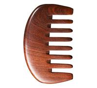 Baluue Peine de Madera de Sándalo Dientes Anchos para Masaje del Cuero Cabelludo, Diseño Natural Portátil y Cuidado del Cabello Eficaz