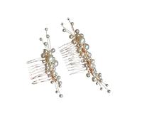 Baluue Peineta De Novia Tocado Boda 2pcs Decoración Cabello Nupcial Para Mujeres