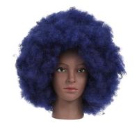 Baluue Peluca Rizada Africana para Mujeres Estilo Afro Corto para Fiestas Temáticas Rol Peluca Sintética Rizada