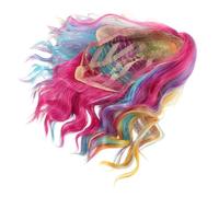 Baluue Peluca Rizada Arcoíris Corta Para Mujer Niña Halloween Cosplay Fiesta De Sirena Colores Cabello Ondulado