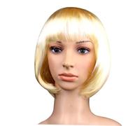 Baluue Peluca Rubia Cabello Peluca Bob Con Flequillo Pelucas Con Flequillo Pelucas a La Afro Dorado