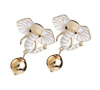 Baluue Pendientes de Elefante Vintage para Mujer Aretes de Botón Delicados y Resistentes Diseño Único de Esmalte Blanco Joyería Antialérgica para Uso Diario y Regalos