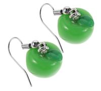 Baluue Pendientes de Manzana Verde para Mujeres Aretes Colgantes de Resina Inspirados Frutas Ligeros y Cómodos Accesorios Festivos para Navidad y Año