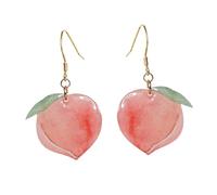 Baluue Pendientes de Mujer Gotas de Melocotón, Pendientes Acrílicos Rosa, Ligeros y Originales para Uso Diario y Fiestas, Accesorio Creativo y Portátil, Tamaño Mediano