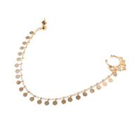 Baluue Pendientes para Mujer con Clip No Perforante Anillo de Nariz Dorado con Cadena y Flecos Joyería Femenina Elegante y Moderna