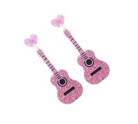Baluue Pendientes Retro con Diseño de Guitarra Clásica Rosa Accesorios Elegantes para Mujer Bisutería Chic para Fiesta y Regalos para Guitarristas