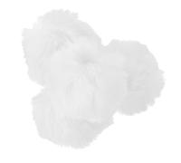 Baluue Pompones Esponjosos Decorativos para Ropa y Sombreros, Pelo Sintético Color Claro 8 Cm, Broche de Solapa Desmontable, 4 Piezas para Accesorios de Moda y Manualidades DIY