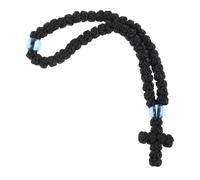 Baluue Pulsera Cruz Negra Tejida de Oración Unisex Joyería de Muñeca Religiosa Resistente Decoloración Símbolo Espiritual para Uso Diario y Ocasiones Casuales