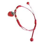 Baluue Pulsera de Amistad Dije de Fresa en Aleación, Cómoda y Única para Uso Diario, Pulsera Tejida Roja Adecuado para Niñas y Uso Cotidiano