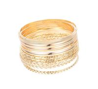 Baluue Pulseras de Aleación Doradas Multicapa Estilo Bohemio Conjunto de 12 Piezas Mujer para Festivales y Celebraciones Elegante Multicapa Ajustable