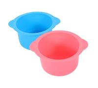 Baluue Recipiente de Cera de Silicona para Depilación 2 Unidades 400 Ml Resistente Alta Temperatura Mujeres Uso Profesional Colores Rosa y Azul Fácil Desmolde para Tratamientos Estéticos