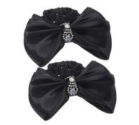 Baluue Red Para Cubrir Moños Lazo Para Mujer 2 Piezas, Pinza Redecilla Negra Cabello, Cubierta De Pan Ajustable, Accesorio Profesional Para Enfermeras y Azafatas Trabajo