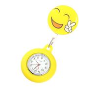 Baluue Reloj de Bolsillo de Enfermería Amarillo Clip, Aleación Resistente, Reloj de Solapa para Mujer, Accesorio Práctico para Auxiliar de Enfermería, Diseño de Dibujos Animados, 1