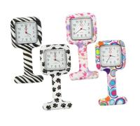 Baluue Reloj de Enfermera Colgante de Silicona Suave Resistente, 4 Piezas Colores Variados, Reloj de Bolsillo Práctico para Profesionales de Enfermería en Hospital