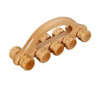 Baluue Rodillo De Masaje Corporal De Madera 10 Ruedas 18x5,5x7 Cm Portátil Para Espalda Cuello y Pantorrillas Alivio Muscular Herramienta De Bienestar Uso Domiciliario