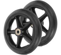 Baluue Ruedas Delanteras para Silla de Ruedas 6 Pulgadas Negras 2 Piezas de Repuesto Neumáticos Sólidos Accesorio para Andadores y Mejora de Movilidad Diaria