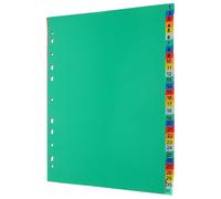 Baluue Separadores de Carpetas de Plástico con Pestañas Adhesivas Multicolores 62 Páginas Índice Numeradas para Organización Escolar Oficina y Archivos Personales