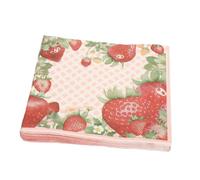Baluue Servilletas De Fresa Desechables 20 Hojas Paquete, Servilletas De Papel Decorativas De Pulpa De Madera, Absorbentes y Coloridas Para Fiestas y Cenas Temáticas, Ideales Para Eventos Familiares