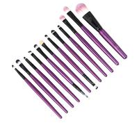 Baluue Set De Brochas De Maquillaje 12 Pinceles Para Cosméticos Nylon Mango De Madera Para Polvos y Colorete