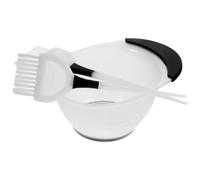 Baluue Set de Pinceles para Teñir el Cabello Cuenco Blanco de Abs, Herramienta Práctica para Aplicación Ordenada en Casa, Estilo de Cepillo Aleatorio Color Aleatorio Varios estilos